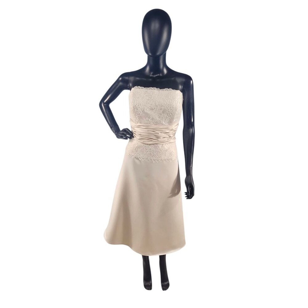 NWOT - Ivory Lace/Satin Mid-Length Formal Dress - Forever Yours